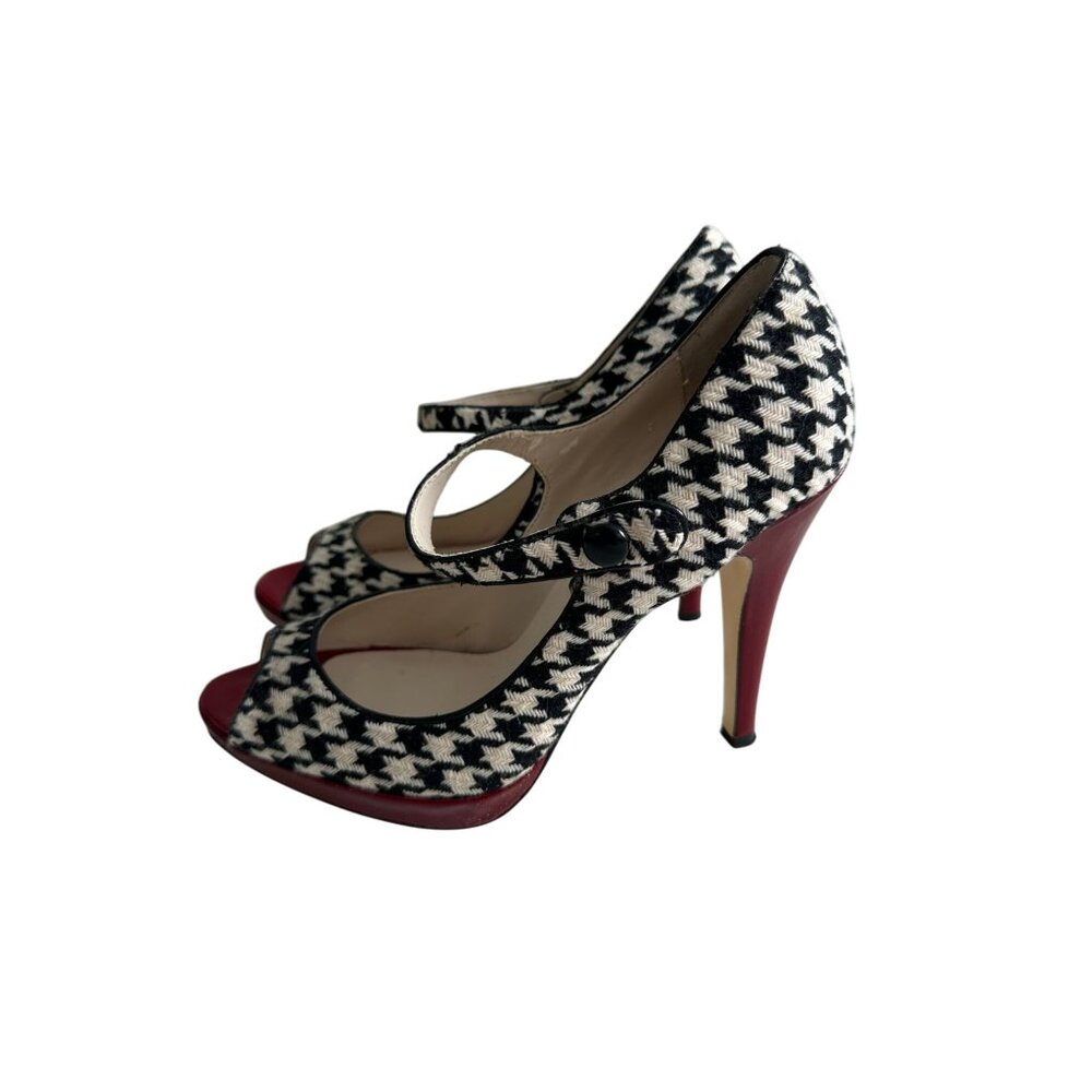 Steve Madden Black and White Houndstooth Heels - Picture 10 of 10
